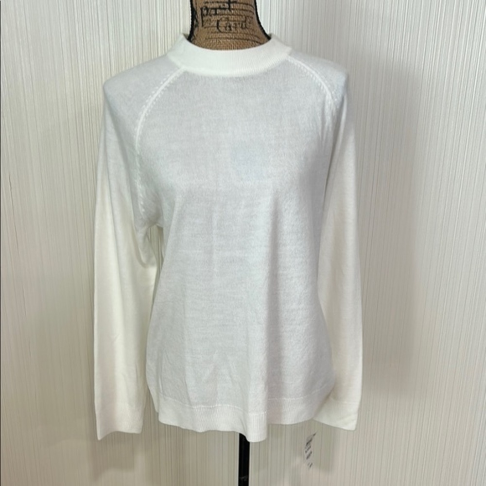 Karen Scott White Long Sleeve Sweater